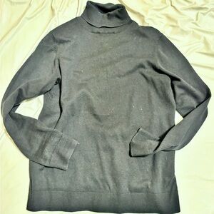 Amazon Essentials Black cotton modal Turtleneck Sweater | Size Large